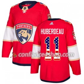 Adidas Maillot de Hockey Florida Panthers Jonathan Huberdeau 11 2017-2018 Rouge USA Flag Fashion Authentic - Homme